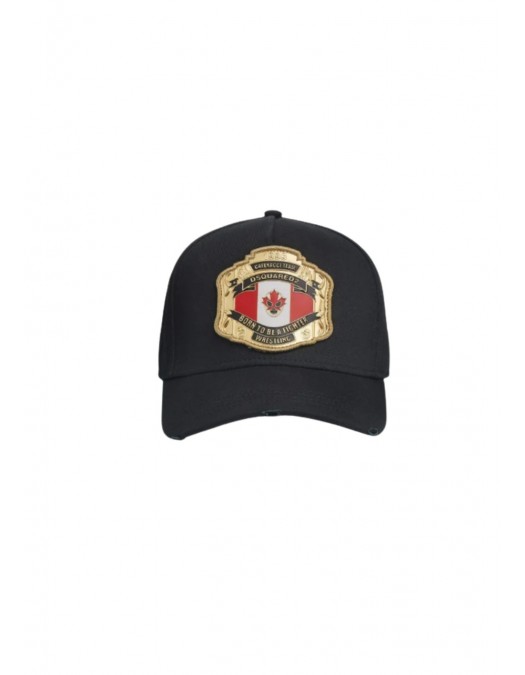 Sapca DSQUARED2, Boxeur Shiny Patch, Baseball, Black - BCM090305C000012124UNI