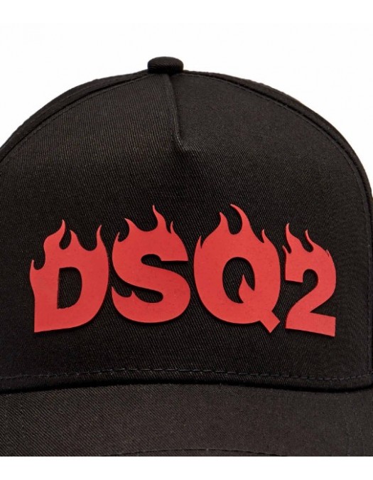 Sapca DSQUARED2, BLACK Baseball cap, Flames Logo, Negru - BCM0915BCM09152124