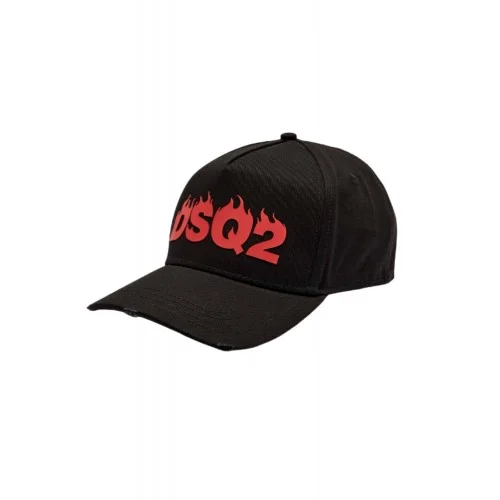 Sapca DSQUARED2, BLACK Baseball cap, Flames Logo, Negru