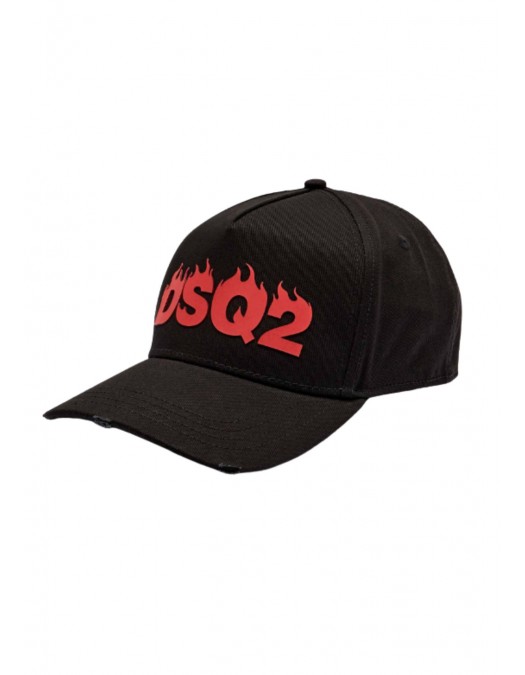 Sapca DSQUARED2, BLACK Baseball cap, Flames Logo, Negru - BCM0915BCM09152124
