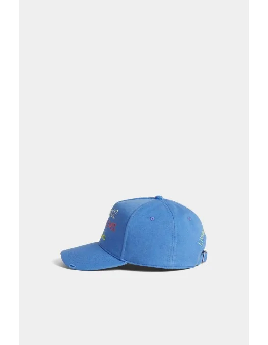 Sapca DSQUARED2, Summer Lovers Embroidered Baseball Cap, Blue - BCM091905C000013084UNI Sapca DSQUARED2, Summer Lovers Embroidered Baseball Cap, Blue - BCM091905C000013084UNI