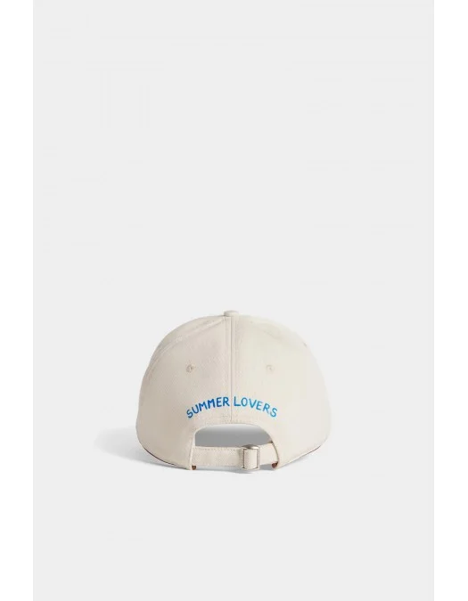 Sapca DSQUARED2, Summer Lovers Embroidered, Multicolor Details, White - BCM0920003000015089UNI Sapca DSQUARED2, Summer Lovers Embroidered, Multicolor Details, White - BCM0920003000015089UNI