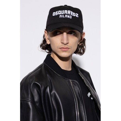 Sapca DSQUARED2, Logo Embroidered Baseball Cap, Negru