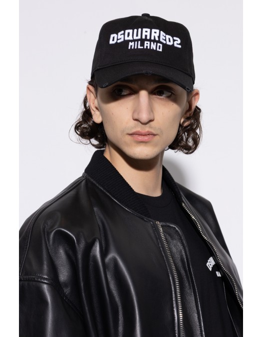 Sapca DSQUARED2, Logo Embroidered Baseball Cap, Negru - BCM093205C00001M063