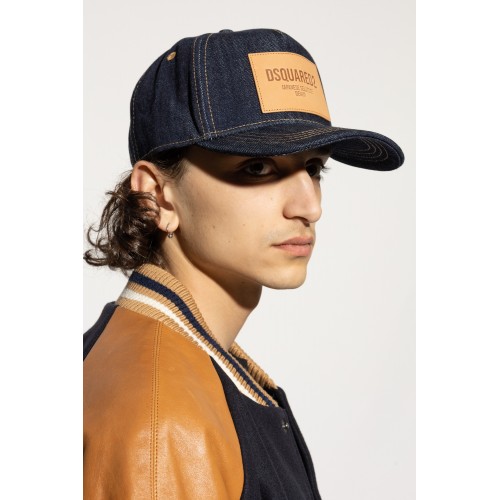 Sapca DSQUARED2, Blue Baseball Cap with Logo Patch
