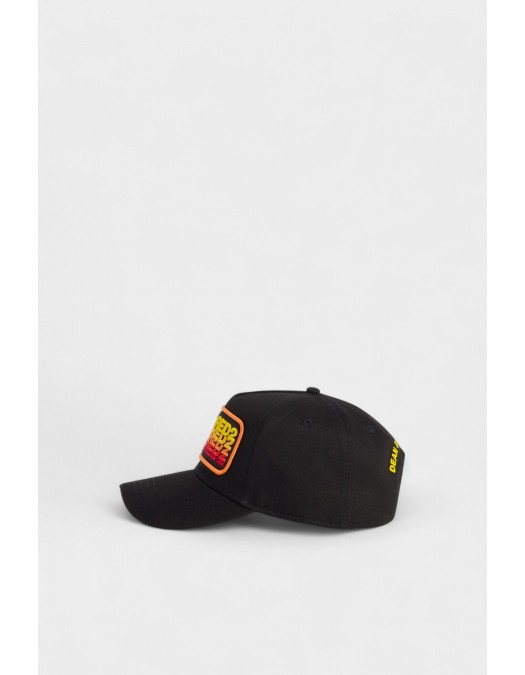 Sapca DSQUARED2, Multicolor Logo Patch Baseball Cap, Negru - BCM097705C000012124