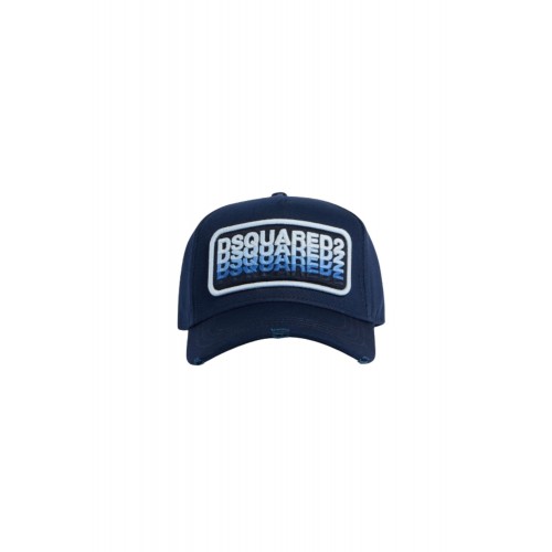 Sapca DSQUARED2, Blue Multicolor Logo Patch Baseball Cap, Negru