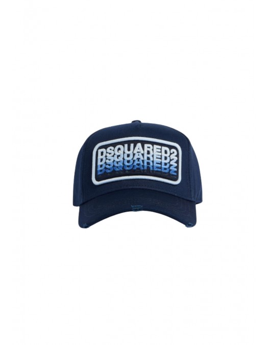 Sapca DSQUARED2, Blue Multicolor Logo Patch Baseball Cap, Negru - BCM097705C000013073