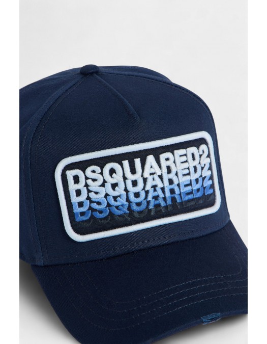 Sapca DSQUARED2, Blue Multicolor Logo Patch Baseball Cap, Negru - BCM097705C000013073