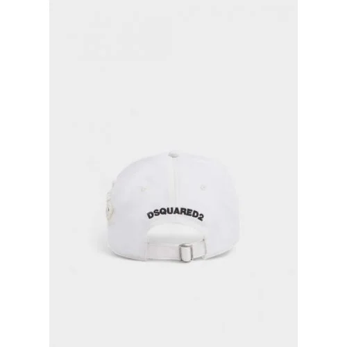 Sapca DSQUARED2, ICONique Baseball Cap Patch, Women, Alb