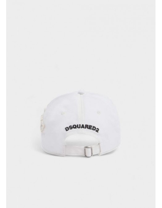 Sapca DSQUARED2, ICONique Baseball Cap Patch, Women, Alb - BCW099705C000011062