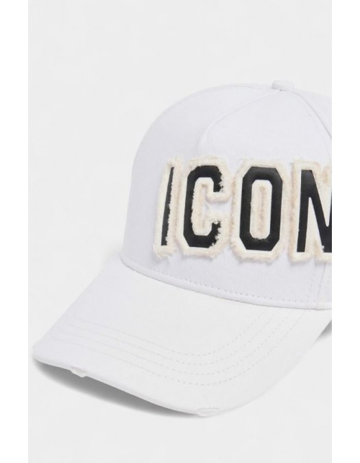 Sapca DSQUARED2, ICONique Baseball Cap Patch, Women, Alb - BCW099705C000011062