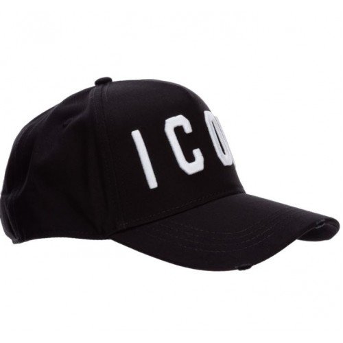 Sapca DSQUARED2, Icon brodat alb, Black