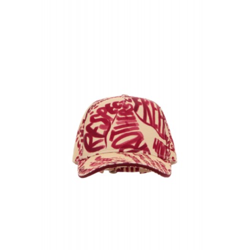 Sapca DSQUARED2, Printed denim Rebel Hibiscus baseball cap