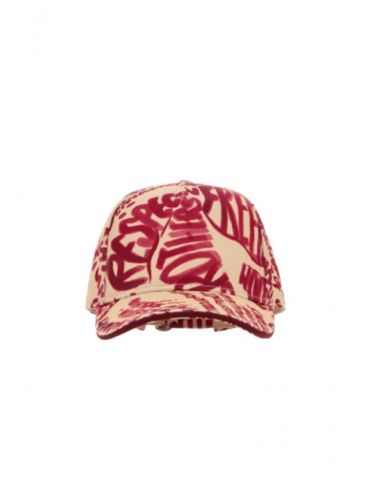 Sapca DSQUARED2, Printed denim Rebel Hibiscus baseball cap - BCW097300308745M4236