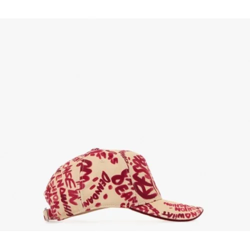 Sapca DSQUARED2, Printed denim Rebel Hibiscus baseball cap