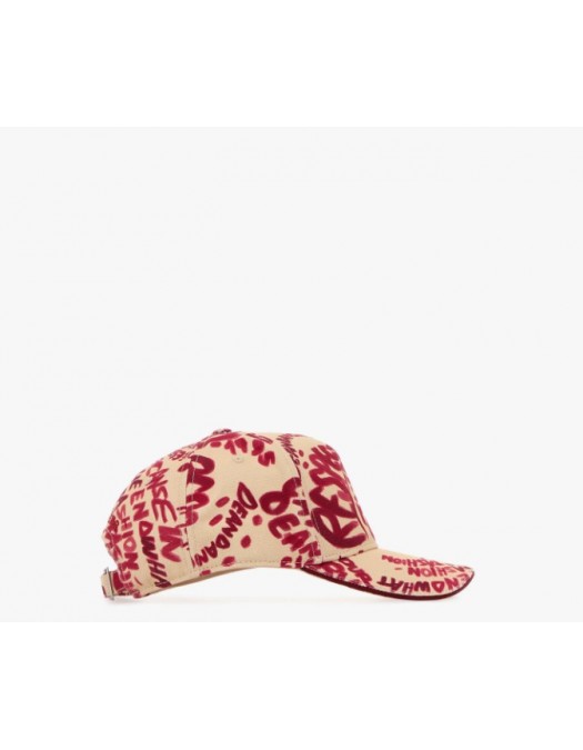 Sapca DSQUARED2, Printed denim Rebel Hibiscus baseball cap - BCW097300308745M4236