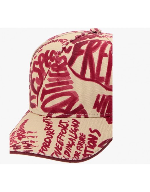 Sapca DSQUARED2, Printed denim Rebel Hibiscus baseball cap - BCW097300308745M4236