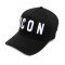 Sapca Dsquared2, Insertie logo alba, Negru