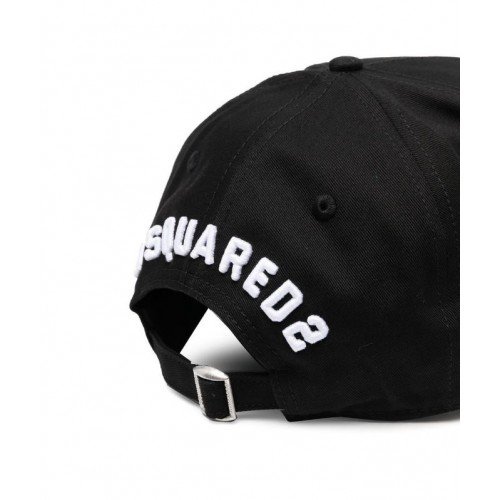 Sapca Dsquared2, Insertie logo alba, Negru