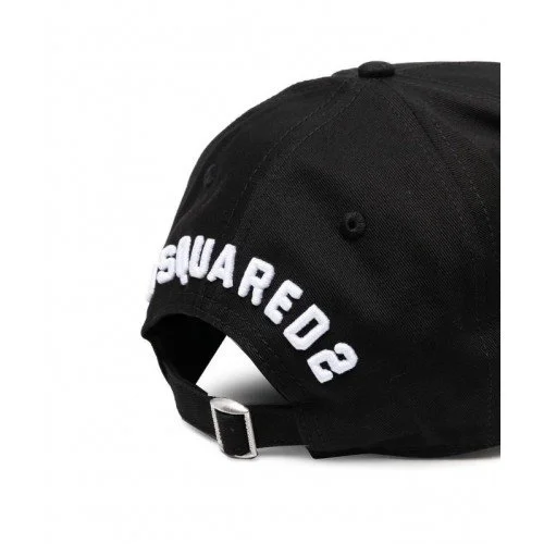Sapca Dsquared2, Insertie logo alba, Negru