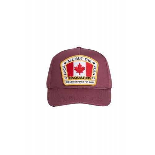 Sapca DSQUARED2, Baseball, Canadian Flag, Visiniu Sapca DSQUARED2, Baseball, Canadian Flag, Visiniu