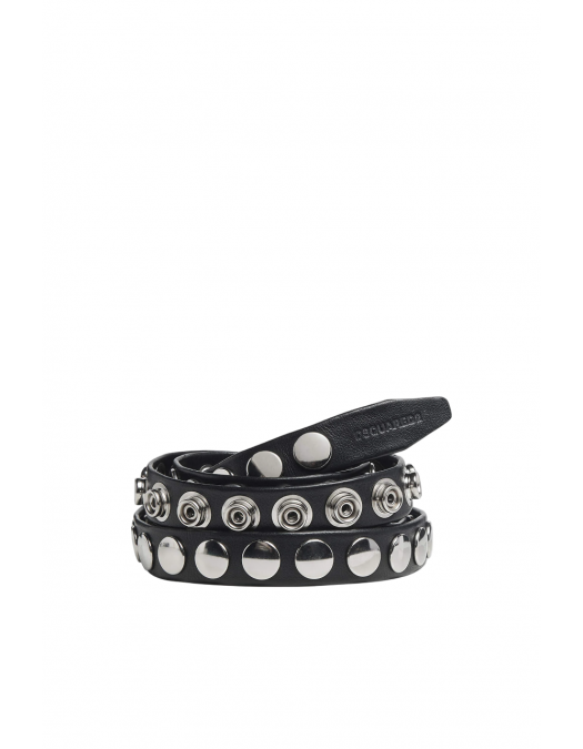 Curea DSQUARED2, Allover Studs Snap Button, Black - BEM0651129083042124UNI