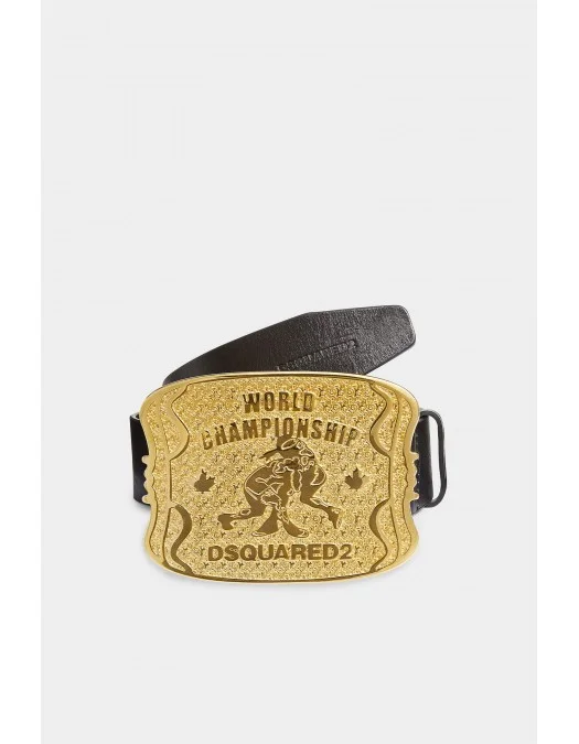 Curea DSQUARED2, Boxeur Plaque, Black - BEM065301500001M645 Curea DSQUARED2, Boxeur Plaque, Black - BEM065301500001M645