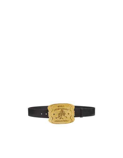 Curea DSQUARED2, Boxeur Plaque, Black - BEM065301500001M645 Curea DSQUARED2, Boxeur Plaque, Black - BEM065301500001M645
