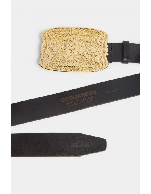 Curea DSQUARED2, Boxeur Plaque, Black - BEM065301500001M645 Curea DSQUARED2, Boxeur Plaque, Black - BEM065301500001M645