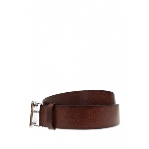 Curea DSQUARED2, Logo Buckle, Blue Details, Brown  Curea DSQUARED2, Logo Buckle, Blue Details, Brown