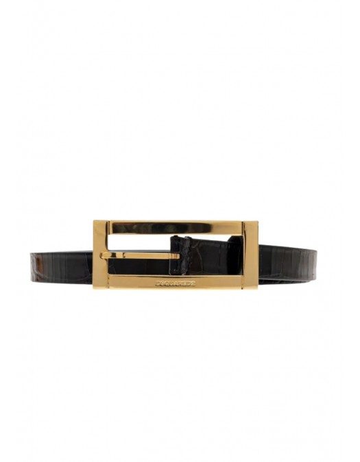 Curea DSQUARED2, Gold Logo, Negru - BEW044413880001M1159