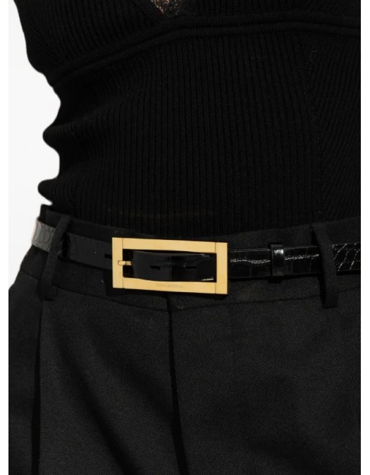 Curea DSQUARED2, Gold Logo, Negru - BEW044413880001M1159