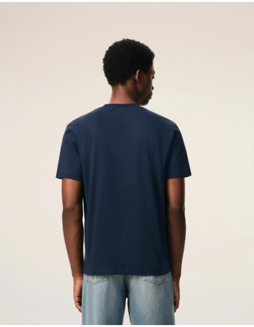 Tricou AMI PARIS, Blue Cotton Red Ami De Coeur Tshirt - BFUTS035724430