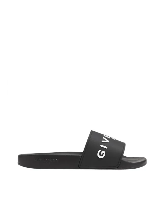 PAPUCI GIVENCHY, White Logo Print, Black - BH301TH1DB001