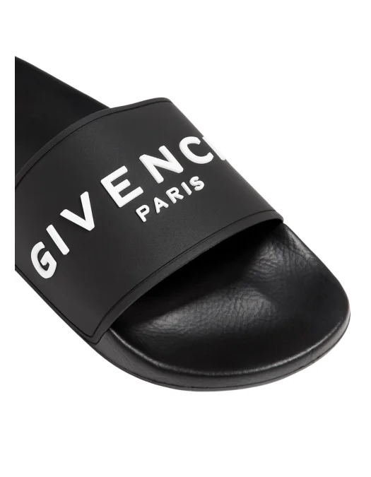 PAPUCI GIVENCHY, White Logo Print, Black - BH301TH1DB001