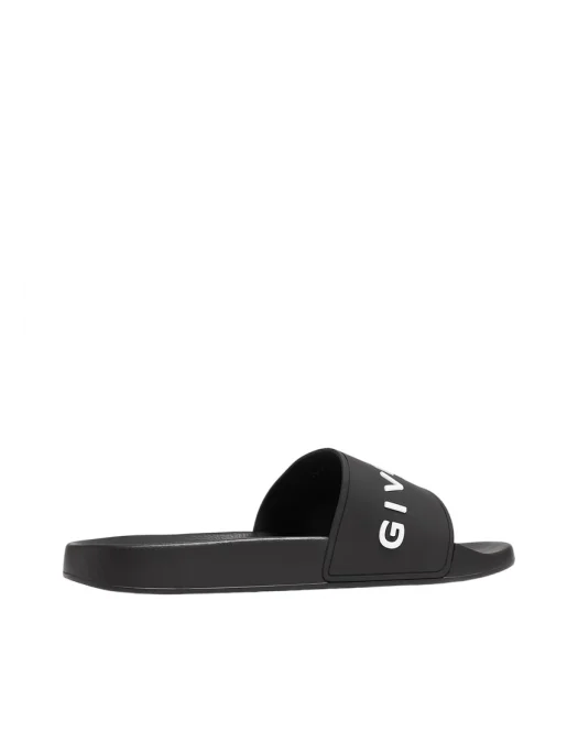 PAPUCI GIVENCHY, White Logo Print, Black - BH301TH1DB001