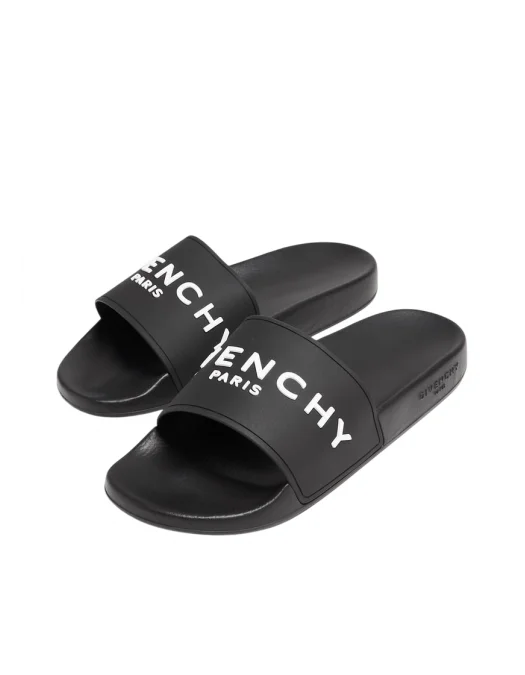 PAPUCI GIVENCHY, White Logo Print, Black - BH301TH1DB001