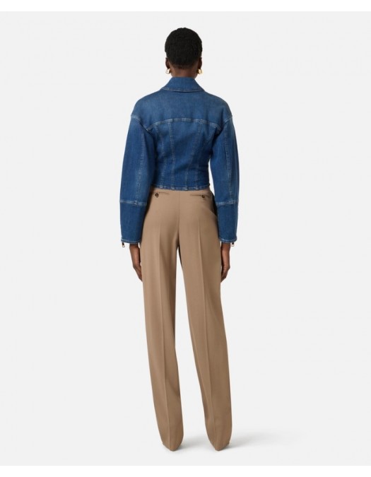 Jacheta ELISABETTA FRANCHI, Denim jacket with crossover laces - BJ43D61E2139