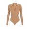 Body ELISABETTA FRANCHI, Knit bodysuit with openwork embroideries