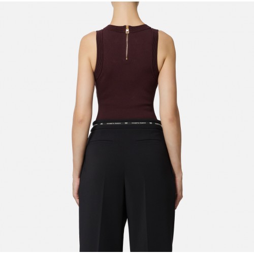 Top ELISABETTA FRANCHI, Knit top with jewel cufflinks, Merlot Top ELISABETTA FRANCHI, Knit top with jewel cufflinks, Merlot
