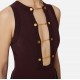 Top ELISABETTA FRANCHI, Knit top with jewel cufflinks, Merlot - BK77S57E3EA4 Top ELISABETTA FRANCHI, Knit top with jewel cufflinks, Merlot - BK77S57E3EA4