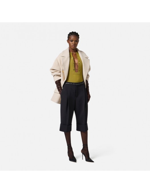 Top ELISABETTA FRANCHI, Knit top with jewel cufflinks, Verde - BK77S57E3EA9 Top ELISABETTA FRANCHI, Knit top with jewel cufflinks, Verde - BK77S57E3EA9