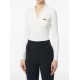 Bluza ELISABETTA FRANCHI, Micro-braided knit bodysuit, Alb - BK82B61E2360