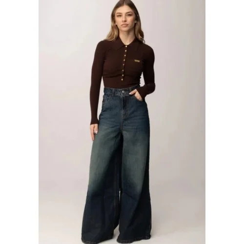 Bluza ELISABETTA FRANCHI, Micro-braided knit bodysuit, Maro