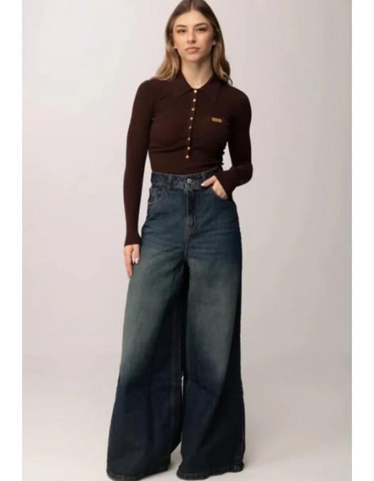 Bluza ELISABETTA FRANCHI, Micro-braided knit bodysuit, Maro - BK82B61E2644
