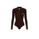 Bluza ELISABETTA FRANCHI, Micro-braided knit bodysuit, Maro - BK82B61E2644