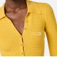 Bluza ELISABETTA FRANCHI, Micro-braided knit bodysuit, Galben - BK82B61E2EV4