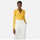 Bluza ELISABETTA FRANCHI, Micro-braided knit bodysuit, Galben - BK82B61E2EV4