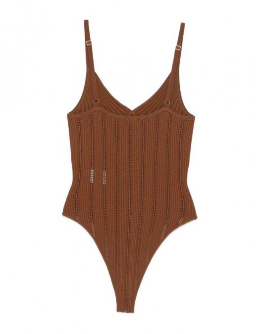 Top ELISABETTA FRANCHI, Knit openwork bodysuit, Maro - BK85B62E2600